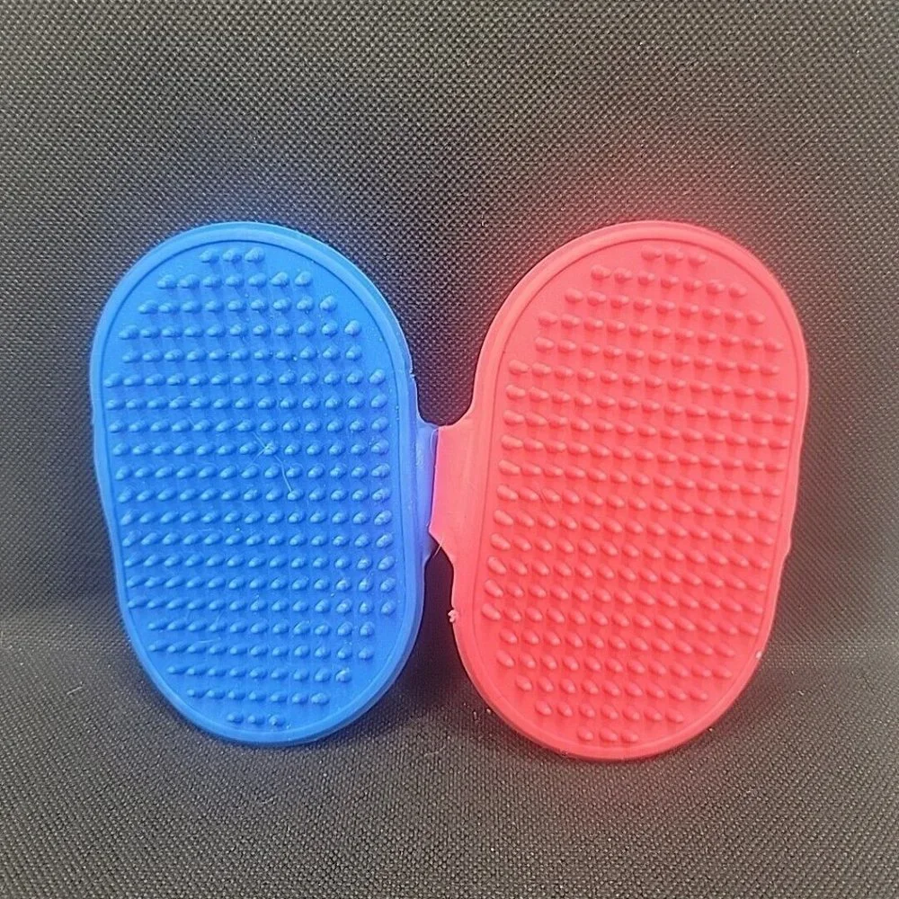 Pet Soothing Massage Rubber Brush 2pcs